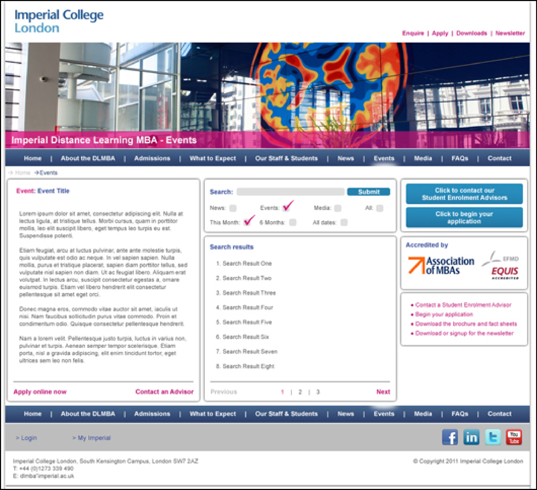 Imperial College London / Study Group - Website - Jeffrey Driver